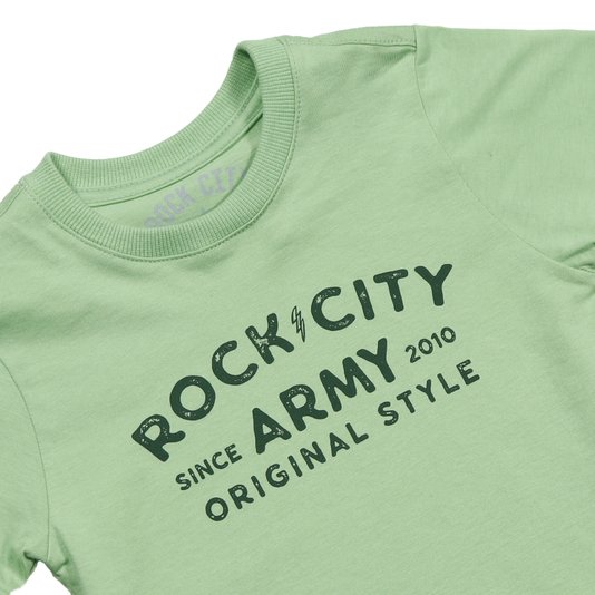 Camiseta Rock City Original Style Infantil Verde