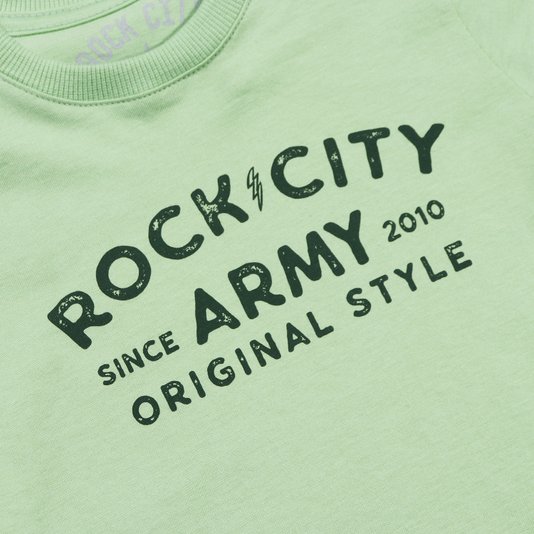 Camiseta Rock City Original Style Infantil Verde
