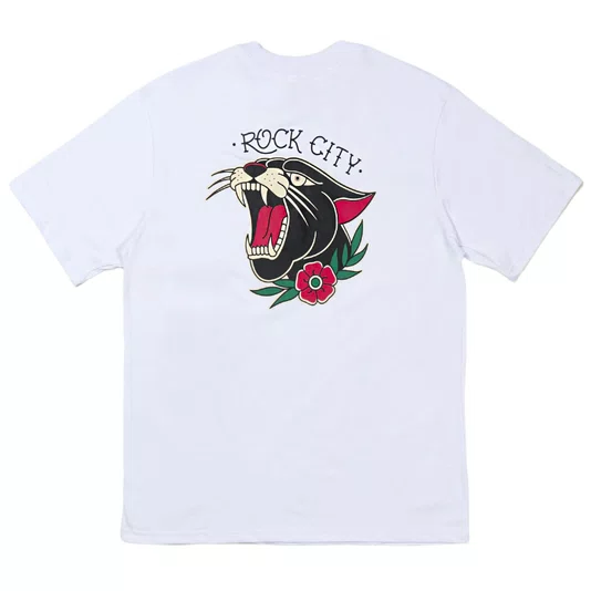 Camiseta Rock City Relax Pantera Branco