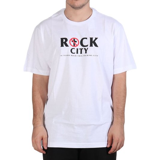 Camiseta Rock City Rock Religion  Branco