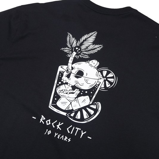 Camiseta Rock City Tequila Sunrise Marco Iglesias Preto