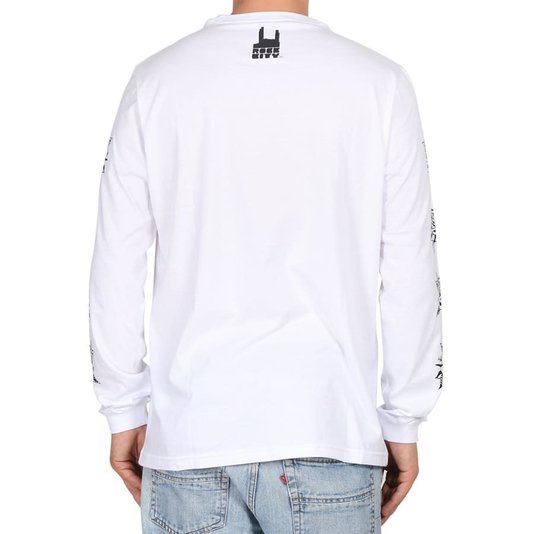 Camiseta Rock City X Marchioro Flor M/L Branco