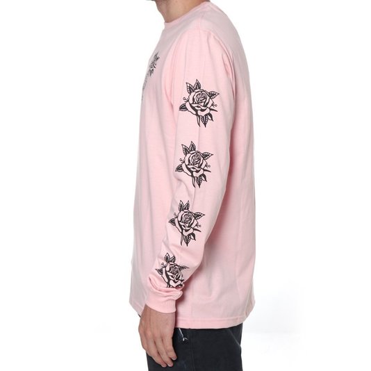 Camiseta Rock City x Marchioro Flor Manga Longa Rose