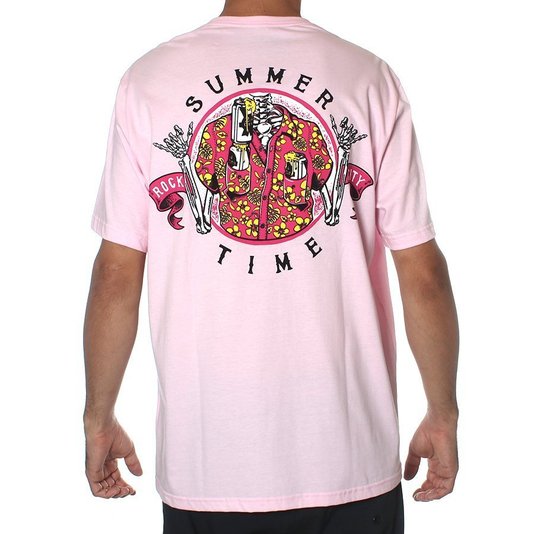 Camiseta Rock City x Nanda Bond Summer Time Rosa