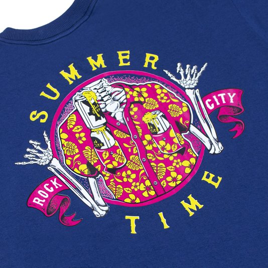 Camiseta Rock City X Nanda Bond Summer Times Azul Marinho