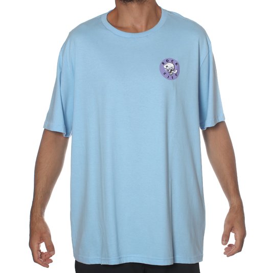 Camiseta Rock City x Nanda Bond Time Circle Azul Claro