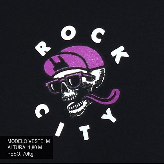 Camiseta Rock City x Nanda Good Times Purple Preto