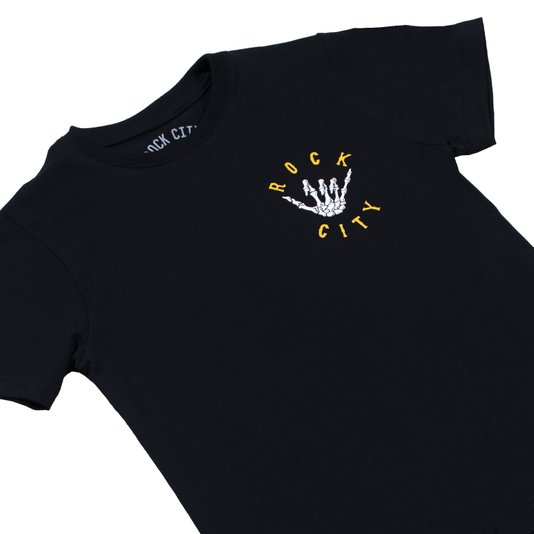 Camiseta Rock City X Nanda Hang Loose Big Juvenil Preto