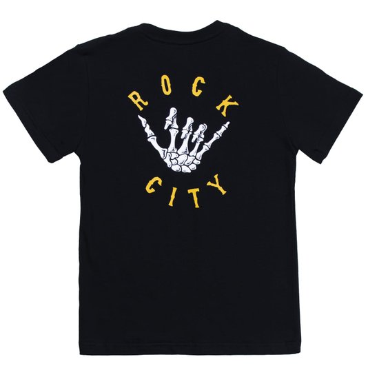Camiseta Rock City X Nanda Hang Loose Big Juvenil Preto
