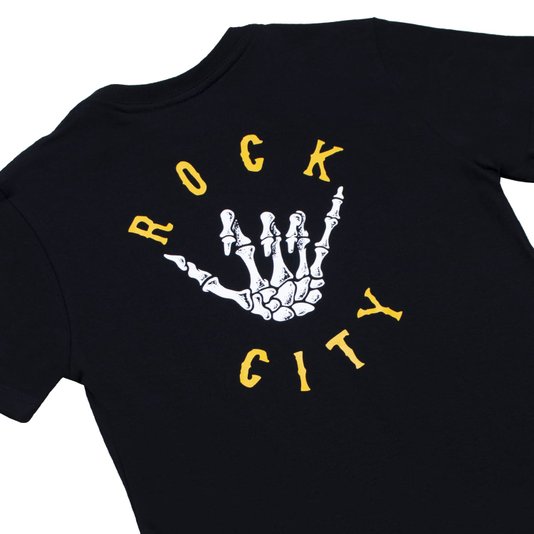 Camiseta Rock City X Nanda Hang Loose Big Juvenil Preto