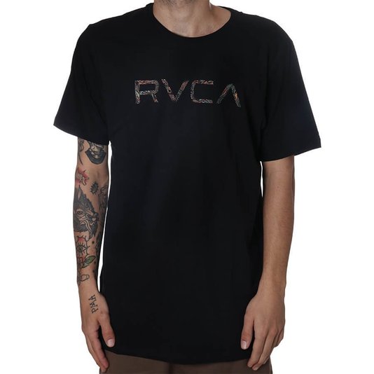 Camiseta RVCA Big Logo Fera Preto