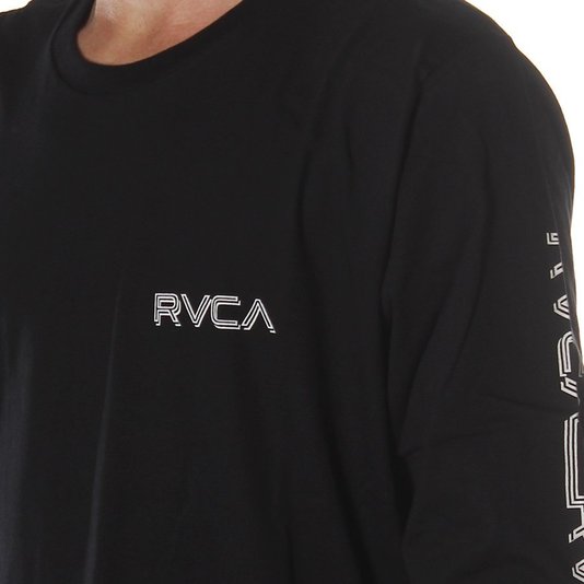 Camiseta RVCA Lobitos Manga Longa Preto