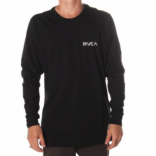 Camiseta RVCA Lobitos Manga Longa Preto