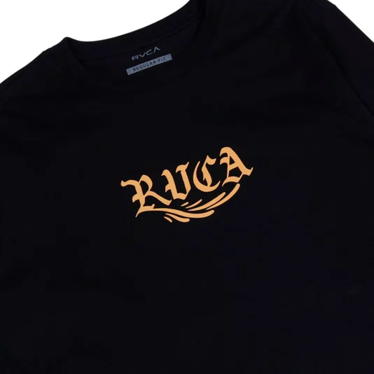 Camiseta Rvca M/L Retract Preto