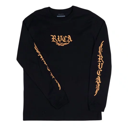 Camiseta Rvca M/L Retract Preto