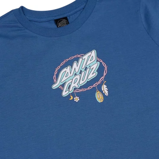 Camiseta Santa Cruz Barbed Oval Dot Front Feminina Azul