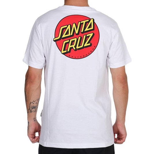 Camiseta Santa Cruz Classic Dot Back Logo Branco