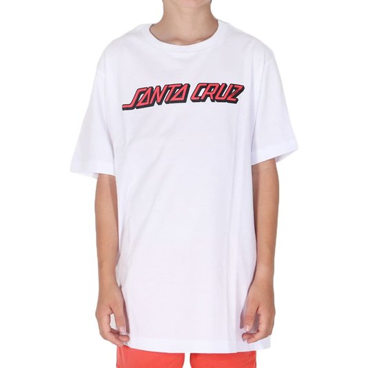 Camiseta Santa Cruz Classic Strip Juvenil Branco