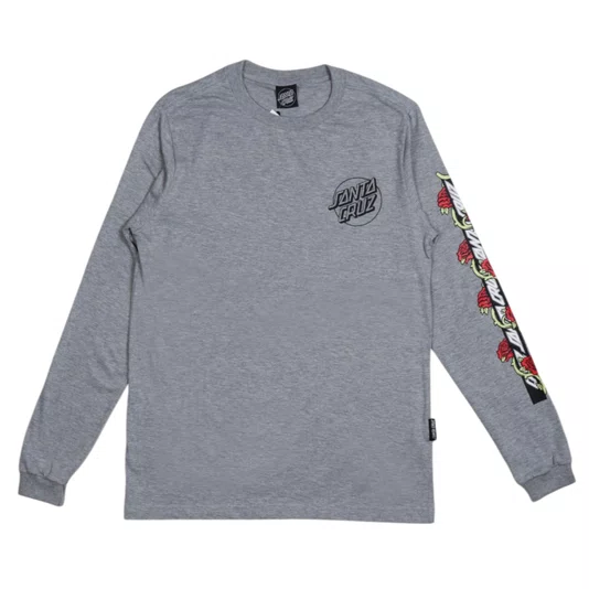 Camiseta Santa Cruz Dressen Rose Vine Opus M/L Cinza Mescla