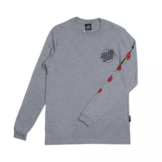 Camiseta Santa Cruz Dressen Rose Vine Opus M/L Cinza Mescla