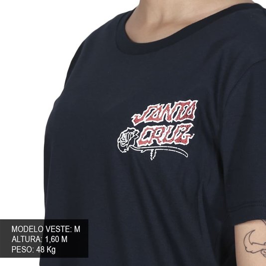Camiseta Santa Cruz Dressen Roses Club Feminina Azul Marinho