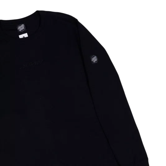 Camiseta Santa Cruz Especial Flame Strip Waffle Preto