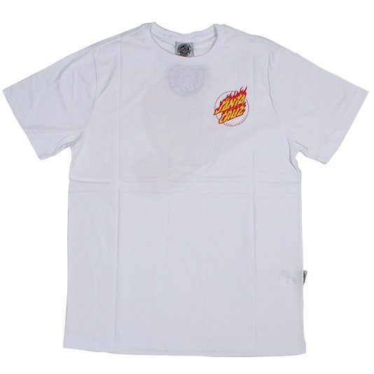 Camiseta Santa Cruz Flame Hand Infantil Branco