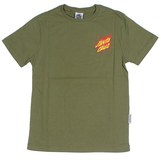 Camiseta Santa Cruz Flame Hand Infantil Verde Musgo