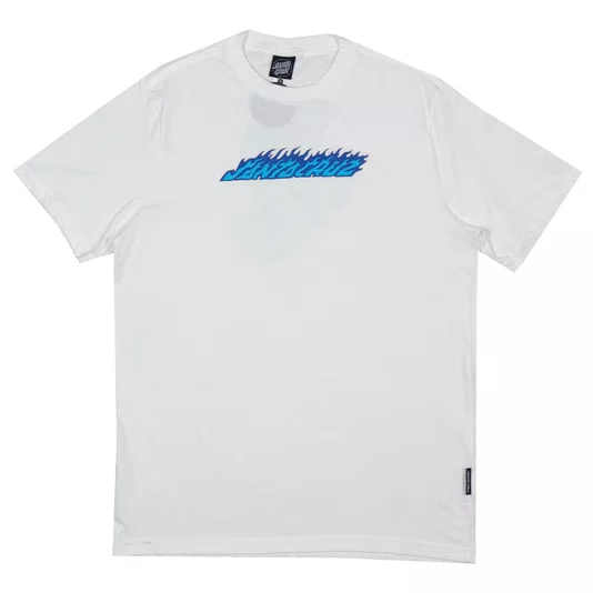 Camiseta Santa Cruz Flame Hand Strip Off White