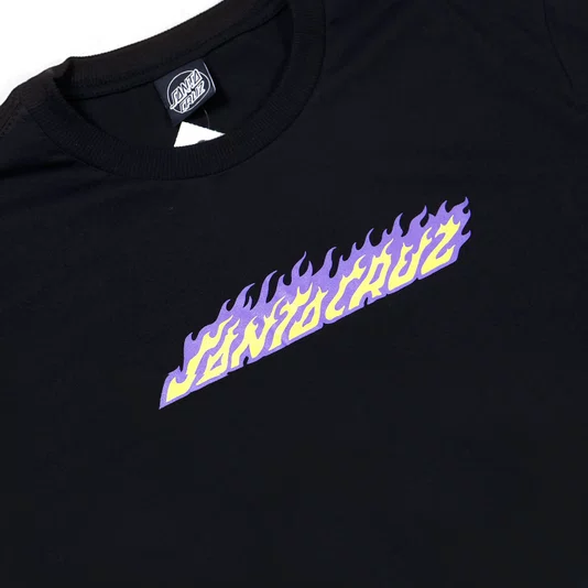 Camiseta Santa Cruz Flame Hand Strip Ss Preto