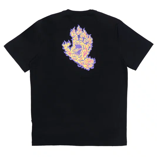 Camiseta Santa Cruz Flame Hand Strip Ss Preto