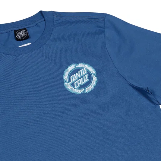 Camiseta Santa Cruz Flame Ringed Dot Chest Azul