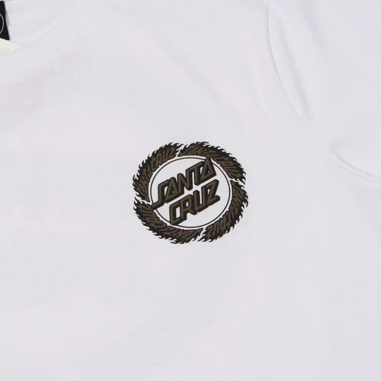 Camiseta Santa Cruz Flame Ringed Dot Ss Branco