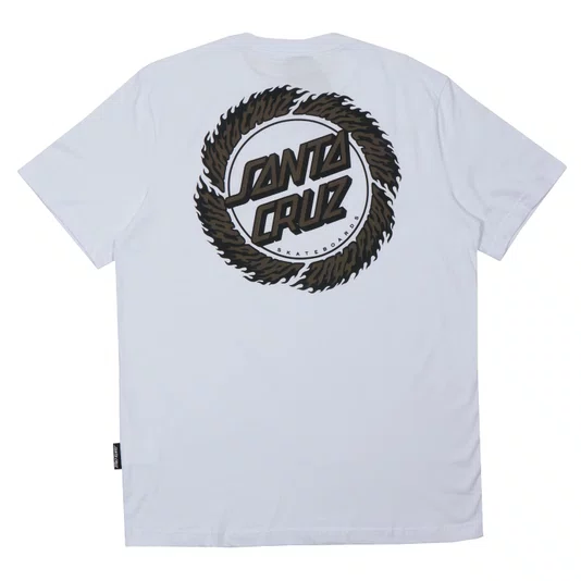 Camiseta Santa Cruz Flame Ringed Dot Ss Branco