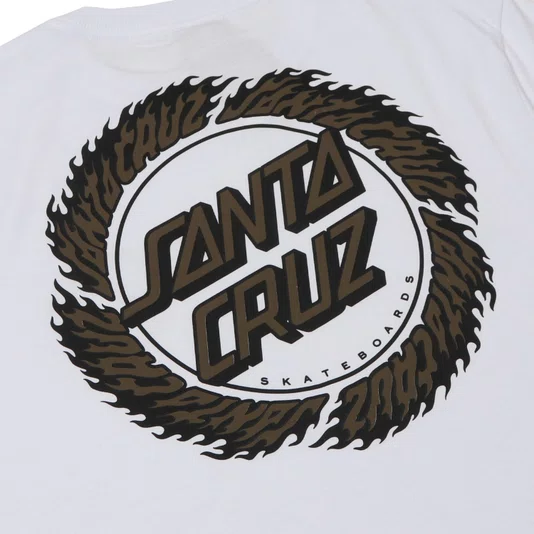 Camiseta Santa Cruz Flame Ringed Dot Ss Branco