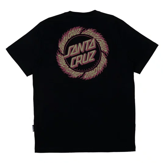 Camiseta Santa Cruz Flame Ringed Dot Ss Preto