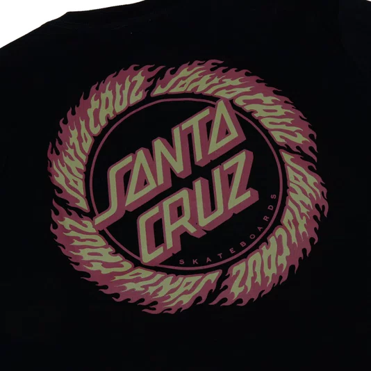 Camiseta Santa Cruz Flame Ringed Dot Ss Preto
