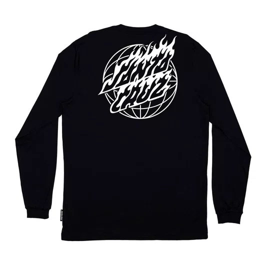 Camiseta Santa Cruz Global Flame Dot Mono M/L Preto