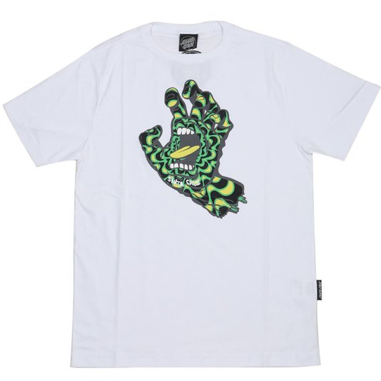 Camiseta Santa Cruz Juvenil Kaleido Hand Branco/Verde