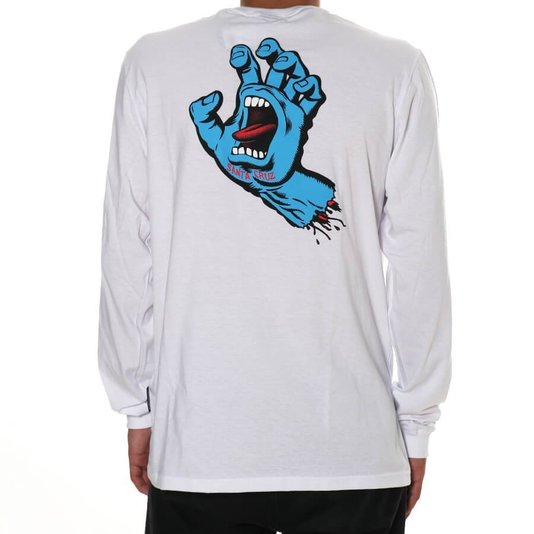 Camiseta Santa Cruz Manga Longa Screaming Hand Branco