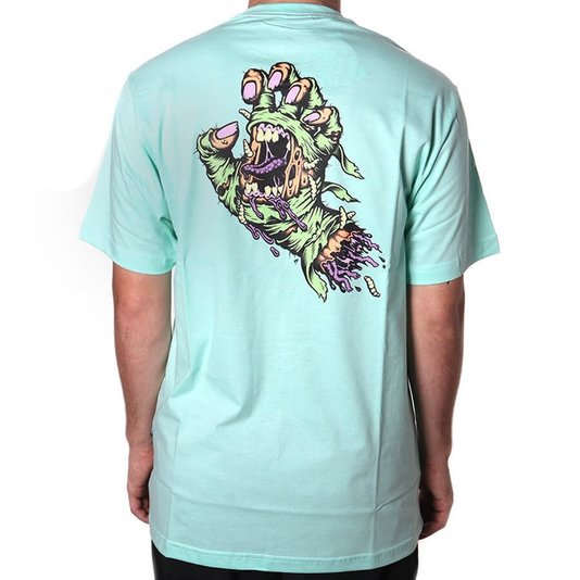 Camiseta Santa Cruz Mummy Hand Azul Turquesa