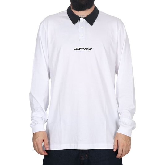Camiseta Santa Cruz Polo Solid Strip M/L Branco/Preto