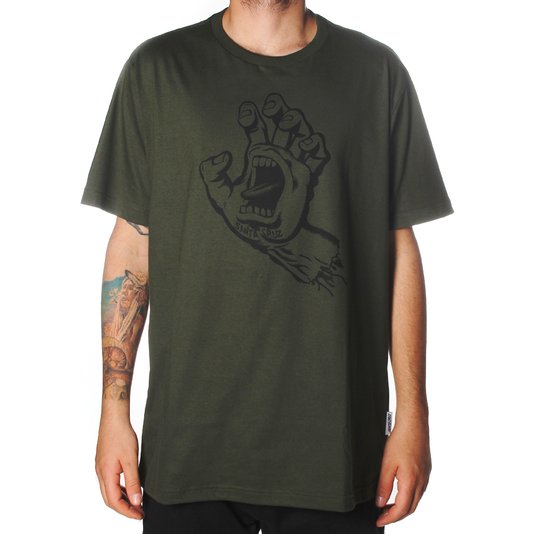 Camiseta Santa Cruz Screaming Hand 1 Color Verde Oliva