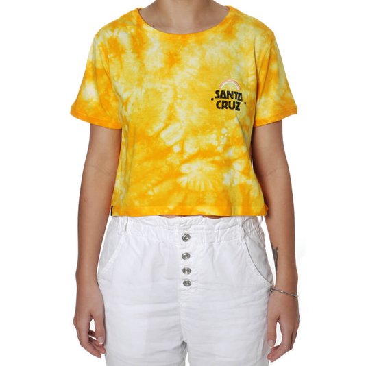Camiseta Santa Cruz Screaming Hand Mural Feminina Amarelo
