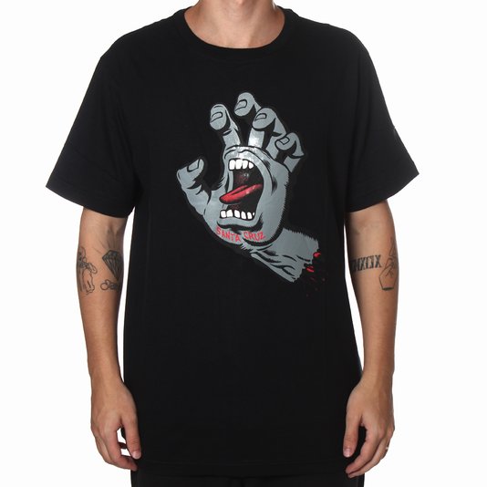Camiseta Santa Cruz Screaming Hand Preto/Cinza