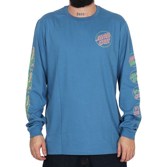 Camiseta Santa Cruz Slasher Flip M/L Azul Indigo