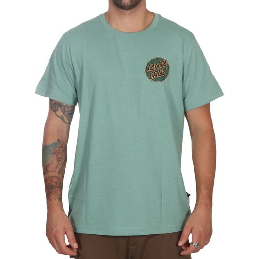 Camiseta Santa Cruz Tiki Dot Verde Mescla
