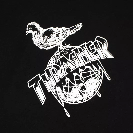 Camiseta Thrasher Anti Hero Cover The Earth Preto