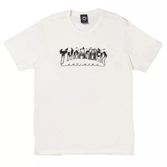 Camiseta Thrasher Anti Hero Pigeon Mag Off White