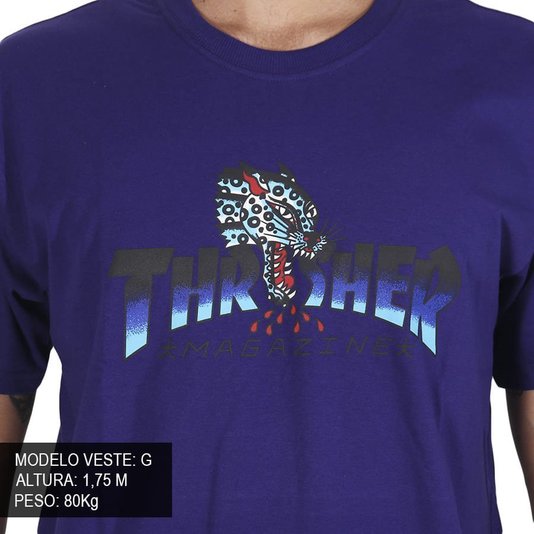 Camiseta Thrasher Magazine Leopard Roxo